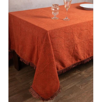 Silk Fashion Σενίλ τραπεζομάντηλο 055 (200cm x 280cm) πορτοκαλί