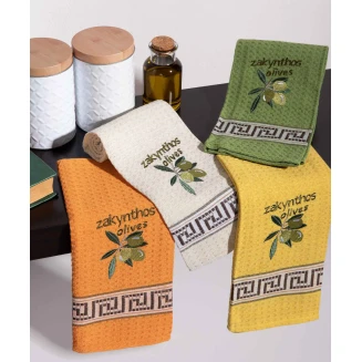 Σετ 12 Τεμ. Ποτηρόπανα 45x65 Silk Fashion Καρπός Ελιάς Zakynthos