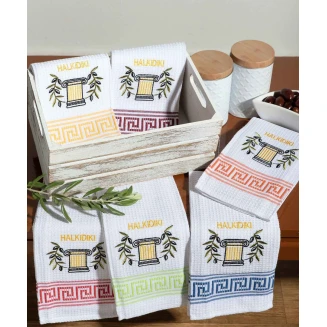 Σετ 12 Τεμ. Ποτηρόπανα 45x65 Silk Fashion Κίωνας Chalkidiki