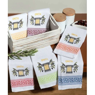 Σετ 12 Τεμ. Ποτηρόπανα 45x65 Silk Fashion Κίωνας Creta