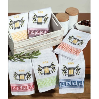 Σετ 12 Τεμ. Ποτηρόπανα 45x65 Silk Fashion Κίωνας  Kos