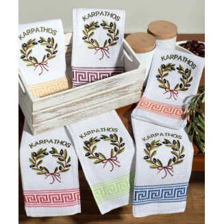 Σετ 12 Τεμ. Ποτηρόπανα 45x65 Silk Fashion Στεφάνι Karpathos