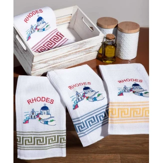 Σετ 12 Τεμ. Ποτηρόπανα 50x70 Silk Fashion Εκκλησία Rhodes