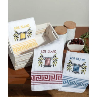 Σετ 12 Τεμ. Ποτηρόπανα 50x70 Silk Fashion Κίωνας Kos