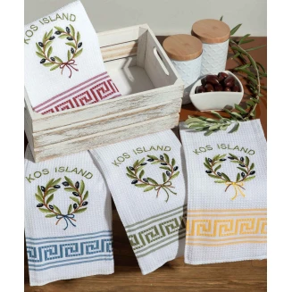 Σετ 12 Τεμ. Ποτηρόπανα 50x70 Silk Fashion Στεφάνι Kos