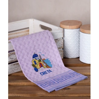 Σετ 12 Τεμ. Ποτηρόπανα Γκοφρέ 50x70 Silk Fashion Λιλά Εκκλησία Creta