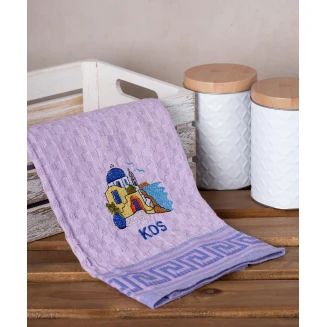 Σετ 12 Τεμ. Ποτηρόπανα Γκοφρέ 50x70 Silk Fashion Λιλά Εκκλησία Kos