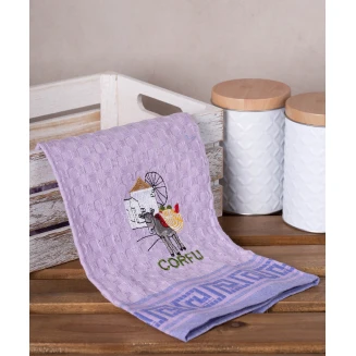 Σετ 12 Τεμ. Ποτηρόπανα Γκοφρέ 50x70 Silk Fashion Λιλά Γαίδαρος Corfu