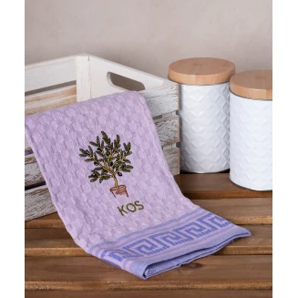 Σετ 12 Τεμ. Ποτηρόπανα Γκοφρέ 50x70 Silk Fashion Λιλά Γλάστρα  Kos