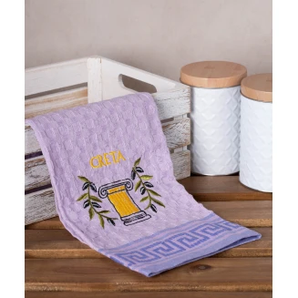 Σετ 12 Τεμ. Ποτηρόπανα Γκοφρέ 50x70 Silk Fashion Λιλά Κίονας Creta