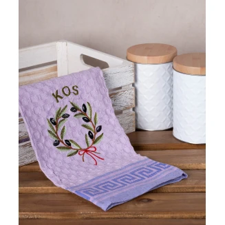 Σετ 12 Τεμ. Ποτηρόπανα Γκοφρέ 50x70 Silk Fashion Λιλά Στεφάνι Kos