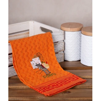 Σετ 12 Τεμ. Ποτηρόπανα Γκοφρέ 50x70 Silk Fashion Πορτοκαλί Γαίδαρος Corfu