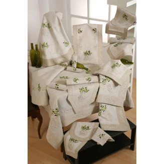 Τραπεζομάντηλο Φαγητού Με Πετσέτες 160x210 Silk Fashion 2754