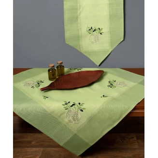 Τραπεζομάντηλο 160x210 Silk Fashion N1 Oval Πράσινο