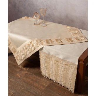 Καρέ 85x85 Silk Fashion 3819 Πλισέ Ecru