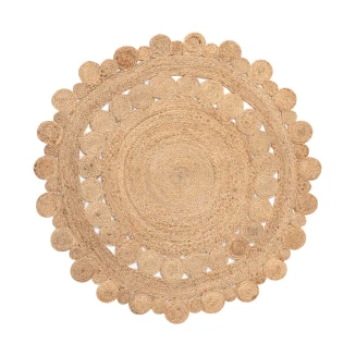 Χαλί Γιούτα Ροτόντα  120cm x 120cm Silk Fashion 1758  Natural