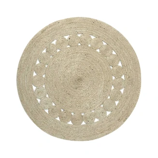 Χαλί Γιούτα Ροτόντα  200cm x 200cm Silk Fashion 1765  Light Grey