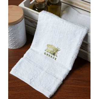 Δωδεκάδα Πετσέτες Χεριών 30x50 Silk Fashion  Λευκό Με Την Ακρόπολη Greece