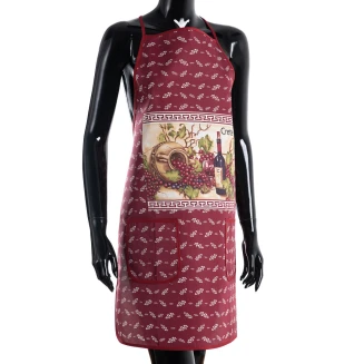 Ολόσωμη ποδιά στάμπα κόκκινη  64x78 Silk Fashion  Crete