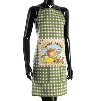 Ολόσωμη ποδιά στάμπα πράσινη  64x78 Silk Fashion  Crete