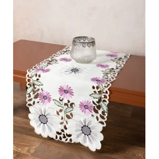 Silk Fashion Σατέν κοφτή τραβέρσα (40cmcm x 170cm) 291 μώβ