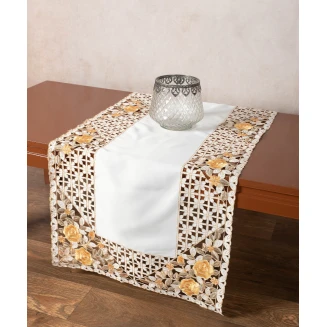 Silk Fashion Σατέν κοφτή τραβέρσα (50cm x 150cm) 081 κίτρινο