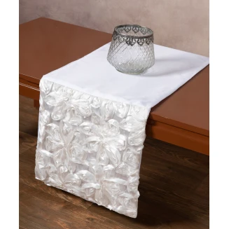 Silk Fashion Σατέν τραβέρσα (35cm x 170cm) 1048 λευκή