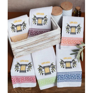 Σετ 12 Τεμ. Ποτηρόπανα 45x65 Silk Fashion Κίωνας Lefkada