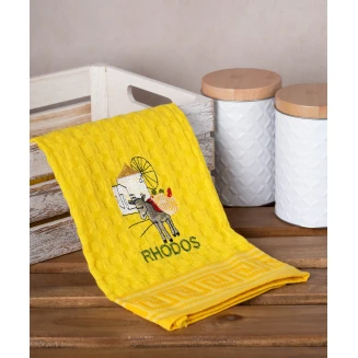 Σετ 12 Τεμ. Ποτηρόπανα Γκοφρέ 50x70 Silk Fashion Κίτρινος Γαίδαρος Rhodes