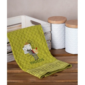 Σετ 12 Τεμ. Ποτηρόπανα Γκοφρέ 50x70 Silk Fashion Πράσινο Γαίδαρος Rhodes