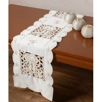 Silk Fashion Τραβέρσα χριστουγεννιάτικη 1180 (30cm x 140cm) ivory