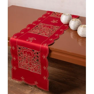 Silk Fashion Τραβέρσα χριστουγεννιάτικη 1180 (30cm x 140cm) κόκκινη