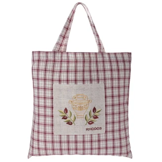 Τσάντα με κέντημα 1312 (45cm x 45cm) κόκκινη RHODES Silk Fashion