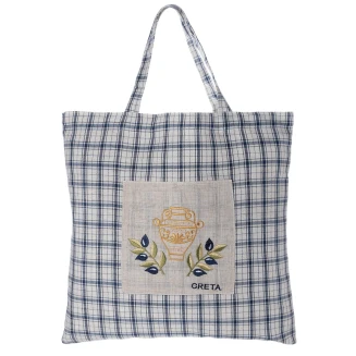 Τσάντα με κέντημα 1312 (45cm x 45cm) μπλέ CRETA Silk Fashion