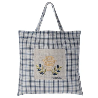 Τσάντα με κέντημα 1312 (45cm x 45cm) μπλέ RHODES Silk Fashion