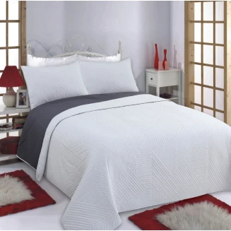 Κουβερλί Σετ Yπέρδιπλο 220x240 Silk Fashion Lines Grey-Anthracite