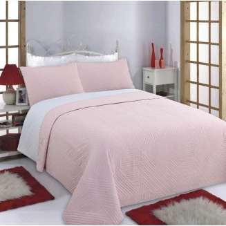 Κουβερλί Σετ Yπέρδιπλο 220x240 Silk Fashion Lines Pink-Grey