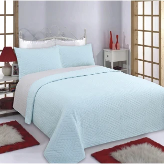 Κουβερλί Σετ Γίγας 240x260 Silk Fashion Diamond Σιέλ-Ανοιχτό Γκρί