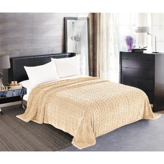 Κουβέρτα Fleece Braid Υπέρδιπλη 220x240 Silk Fashion Ivory