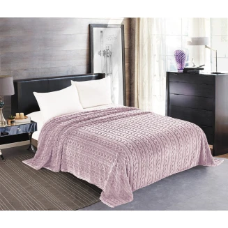 Κουβέρτα Fleece Braid Υπέρδιπλη 220x240 Silk Fashion Λιλά