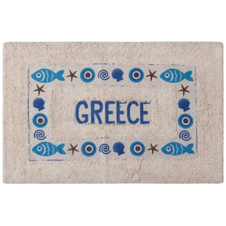 Silk Fashion Πατάκι μάτι GREECE (50cm x 80cm) μπλέ