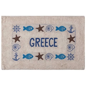 Silk Fashion Πατάκι ψάρι GREECE (50cm x 80cm) μπλέ