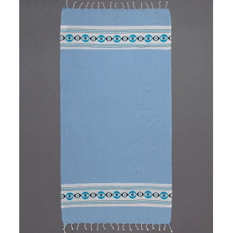 Πετσέτα Θαλάσσης 90x180 Silk Fashion Pestemal με πετσέτα nkp707 Σιέλ