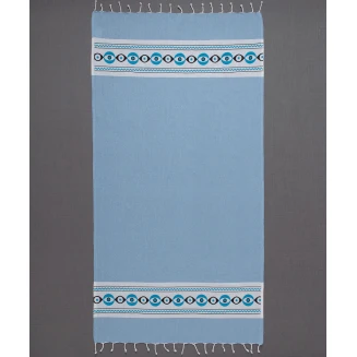 Πετσέτα Θαλάσσης 90x180 Silk Fashion Pestemal nkp707 Σιέλ