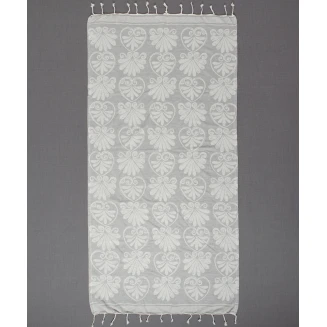 Πετσέτα Θαλάσσης 90x180 Silk Fashion Pestemal sf07 Ανοιχτό Γκρί