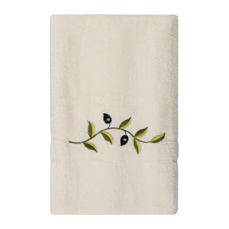 Πετσέτα Προσώπου ( 50Cm X 100Cm ) Εκρού Με Κλαδί Silk Fashion