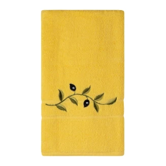 Πετσέτα Προσώπου ( 50Cm X 100Cm ) Κίτρινο Με Κλαδί Silk Fashion