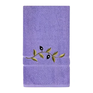 Πετσέτα Προσώπου ( 50Cm X 100Cm ) Μωβ Με Κλαδί Silk Fashion