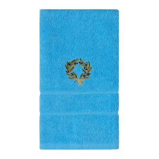 Πετσέτα Προσώπου ( 50Cm X 100Cm ) Μπλε Με Στεφάνι Silk Fashion
