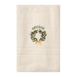 Πετσέτα Προσώπου ( 50Cm X 100Cm ) Ivory Με Στεφάνι Greece Silk Fashion